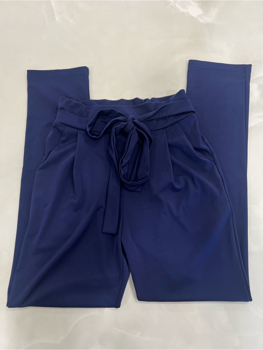 Navy Tie-Waist Women's Pants